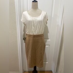 NWT ANN TAYLOR LOFT Cream Midi Pencil Skirt for Work